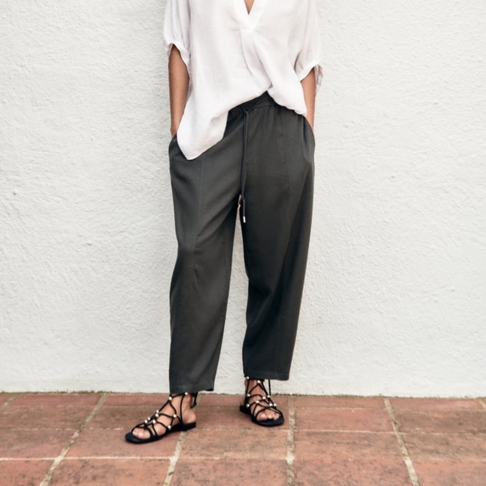 Zara linen blend Knickerbocker pant